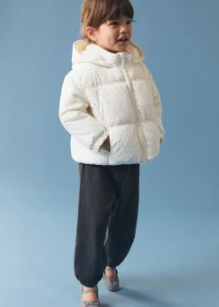 Dzieci MANGO Płaszcze*Pikowana kurtka puchowa z kwiatowym wzorem