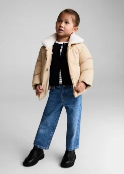 Dzieci MANGO Płaszcze*Pikowana kurtka z futrem