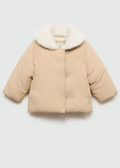 Dzieci MANGO Płaszcze*Pikowana kurtka z futrem
