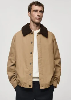 MANGO Kurtki I Koszule Wierzchnie*Pikowana kurtka z kołnierzem z baranka