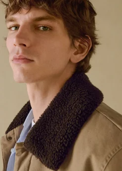 MANGO Kurtki I Koszule Wierzchnie*Pikowana kurtka z kołnierzem z baranka