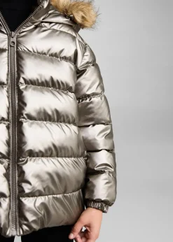Dzieci MANGO Płaszcze I Kurtki*Pikowana metaliczna kurtka anorak