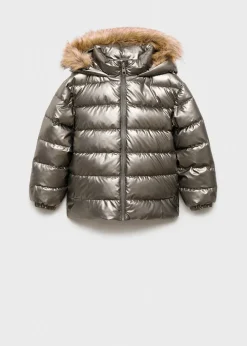 Dzieci MANGO Płaszcze I Kurtki*Pikowana metaliczna kurtka anorak