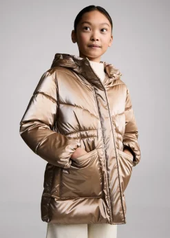 Dzieci MANGO Płaszcze I Kurtki*Pikowana metaliczna kurtka anorak