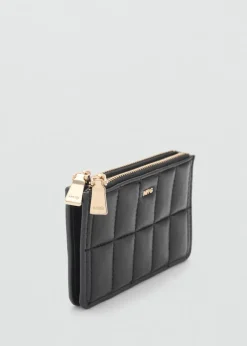 MANGO Galanteria Skórzana*Pikowana portmonetka z dwiema przegródkami