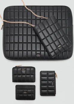 MANGO Galanteria Skórzana*Pikowana portmonetka z dwiema przegródkami