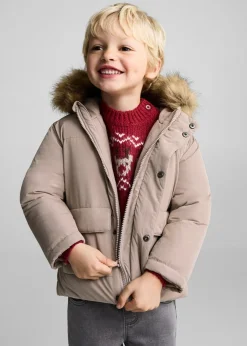 Dzieci MANGO Płaszcze I Kurtki*Pikowany anorak z polarową podszewką