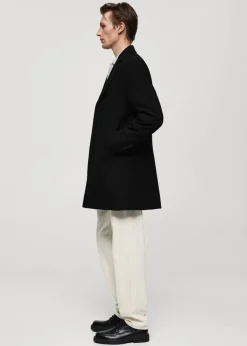 MANGO Płaszcze*Pikowany płaszcz wełniany regular fit