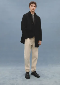 MANGO Płaszcze*Pikowany płaszcz wełniany regular fit