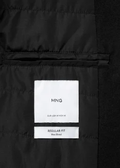 MANGO Płaszcze*Pikowany płaszcz wełniany regular fit