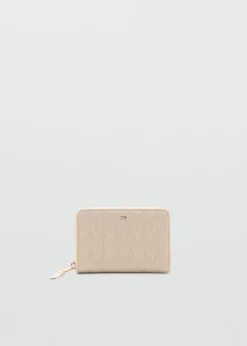 MANGO Galanteria Skórzana*Pikowany portfel z logo