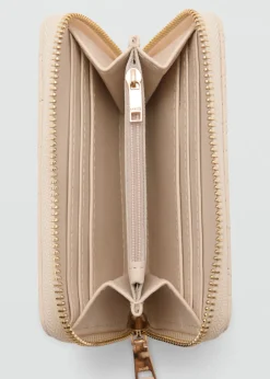 MANGO Galanteria Skórzana*Pikowany portfel z logo