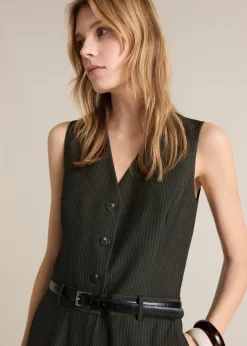 MANGO Sukienki I Kombinezony*Pinstripe jumpsuit with belt