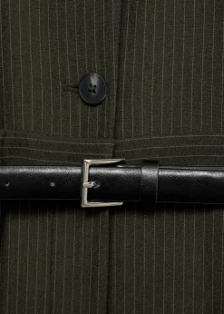 MANGO Sukienki I Kombinezony*Pinstripe jumpsuit with belt