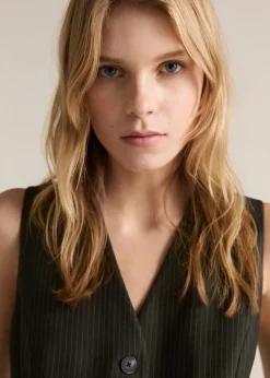 MANGO Sukienki I Kombinezony*Pinstripe jumpsuit with belt