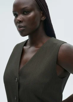 MANGO Sukienki I Kombinezony*Pinstripe jumpsuit with belt