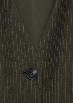 MANGO Sukienki I Kombinezony*Pinstripe jumpsuit with belt