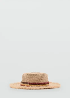 MANGO Czapki I Rękawiczki*Pleciony kapelusz ze wstążką