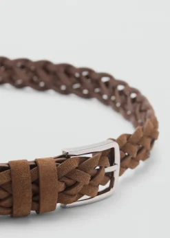 MANGO Skóra|Paski I Szelki*Pleciony pasek ze skóry dwoiny