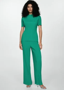 MANGO Koszule I Bluzki|Koszulki*Plisowana koszulka z krótkimi rękawami