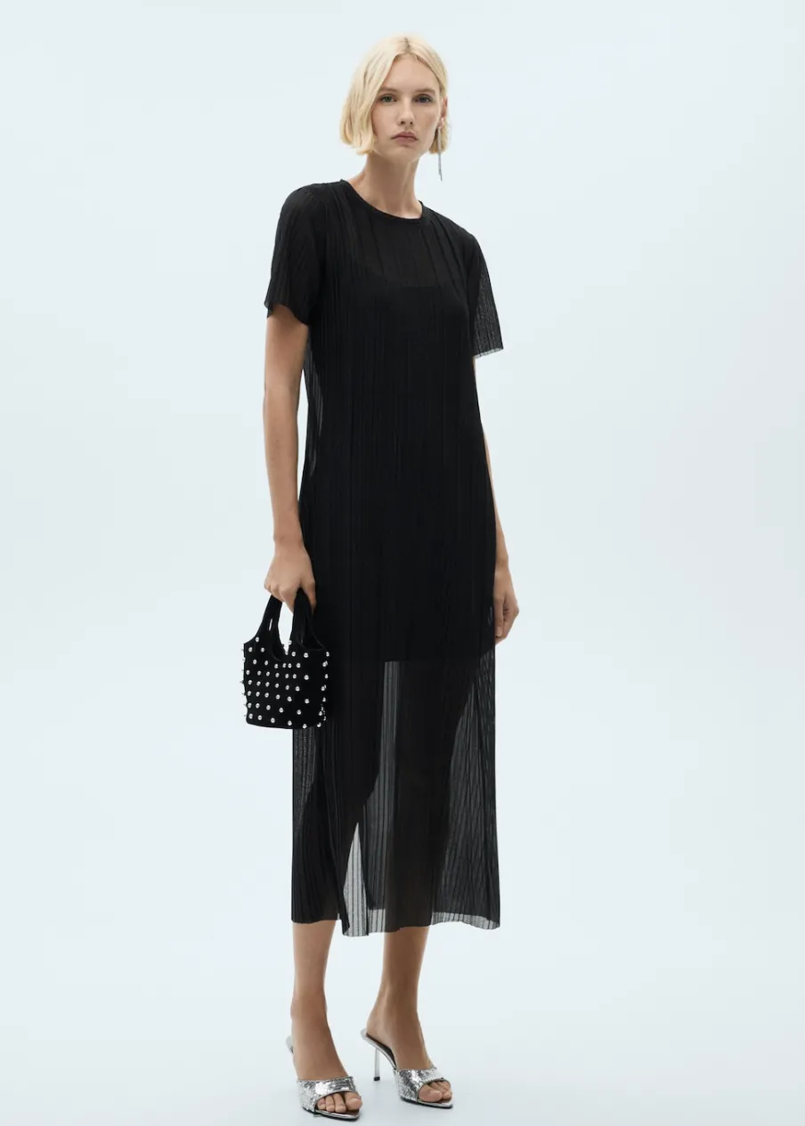 MANGO Sukienki I Kombinezony*Plisowana sukienka z lureksu