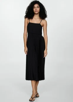MANGO Sukienki I Kombinezony*Plisowana sukienka z wiązaniem