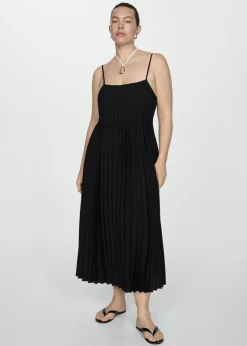 MANGO Sukienki I Kombinezony*Plisowana sukienka z wiązaniem
