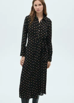 MANGO Sukienki I Kombinezony*Polka dot shirt dress with knot detail