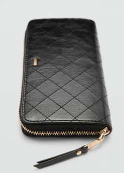 MANGO Galanteria Skórzana*Portfel z dekoracyjnymi szwami