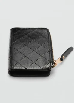 MANGO Galanteria Skórzana*Portfel z dekoracyjnymi szwami