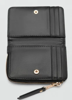 MANGO Galanteria Skórzana*Portfel z dekoracyjnymi szwami