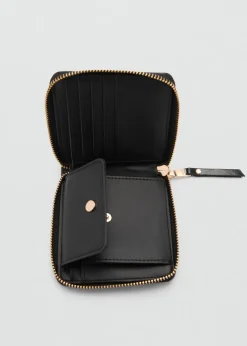 MANGO Galanteria Skórzana*Portfel z dekoracyjnymi szwami