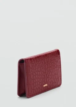 MANGO Galanteria Skórzana*Portfel z klapą z teksturą skóry krokodyla