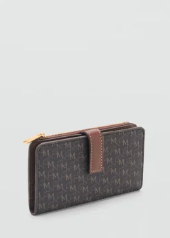 MANGO Galanteria Skórzana*Portfel z nadrukiem logo