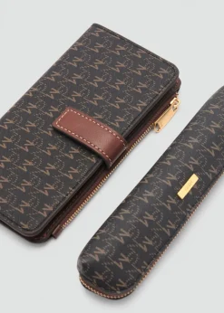 MANGO Galanteria Skórzana*Portfel z nadrukiem logo