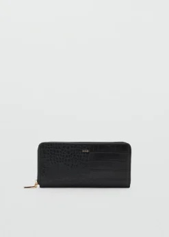 MANGO Galanteria Skórzana*Portfel ze wzorem krokodylej skóry