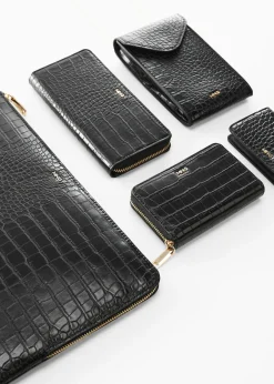 MANGO Galanteria Skórzana*Portmonetka z efektem skóry krokodyla