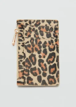 MANGO Galanteria Skórzana*Portmonetka z imitacji skóry w panterkę