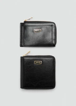 MANGO Galanteria Skórzana*Portmonetka z imitacji skóry z kieszonką
