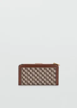 MANGO Galanteria Skórzana*Portmonetka z nadrukiem logo