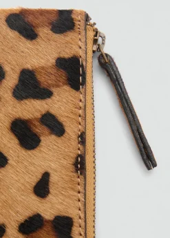 MANGO Galanteria Skórzana*Portmonetka ze skóry w panterkę