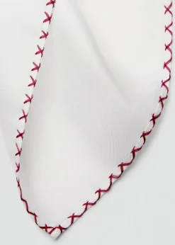 MANGO Krawaty, Muszki I Chusteczki Do Nosa*Poszetka jedwabna z haftem