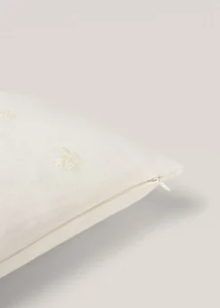 MANGO Poszewki Na Jaśki|Poszewki Na Jaśki*Poszewka na jaśka z 100% lnu z kwiatowym haftem 35 x 90 cm