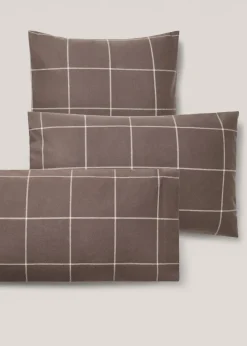 MANGO Poszewki Na Poduszki*Poszewka na poduszkę z bawełnianej flaneli w kratę 45 x 110 cm