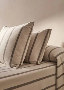 MANGO Poszewki Na Poduszki*Poszewka na poduszkę z flaneli z 100% bawełny w paski 45 x 110 cm