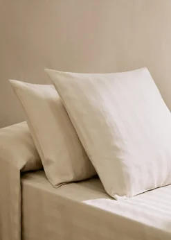 MANGO Poszewki Na Poduszki*Poszewka na poduszkę z satyny w drobne paski 50 x 75 cm