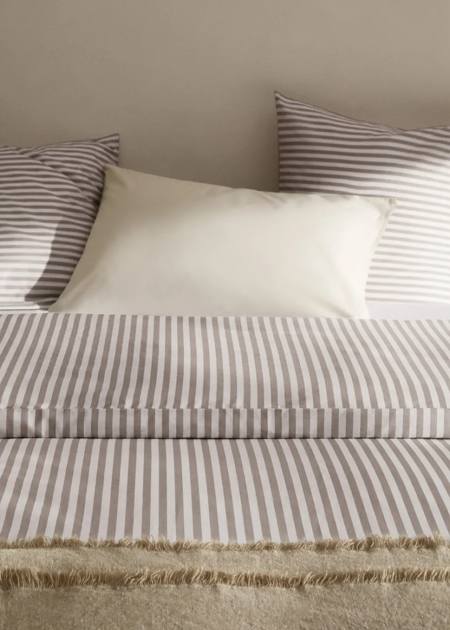 MANGO Poszwa Na Kołdrę*Poszwa na kołdrę bawełna w paski łóżko 135cm