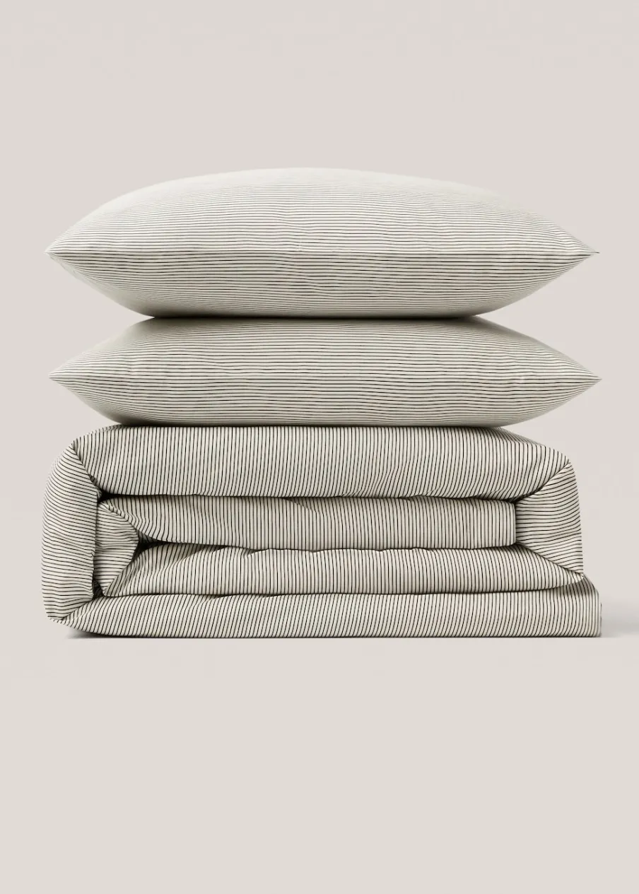 MANGO Poszwa Na Kołdrę*Poszwa na kołdrę dwukolorowa wielopasmowa łóżko 135cm