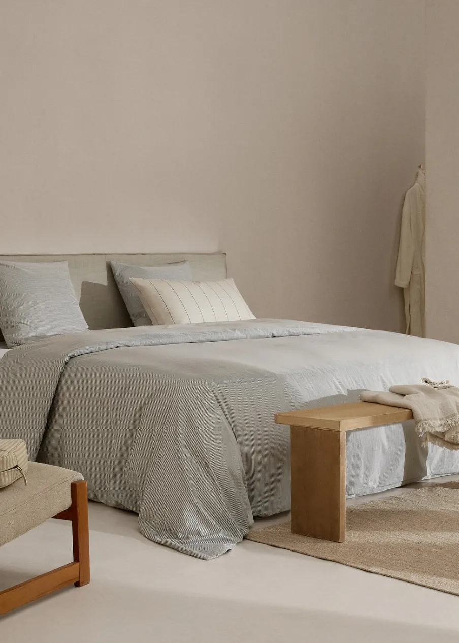 MANGO Poszwa Na Kołdrę*Poszwa na kołdrę dwukolorowa wielopasmowa łóżko 150/160cm