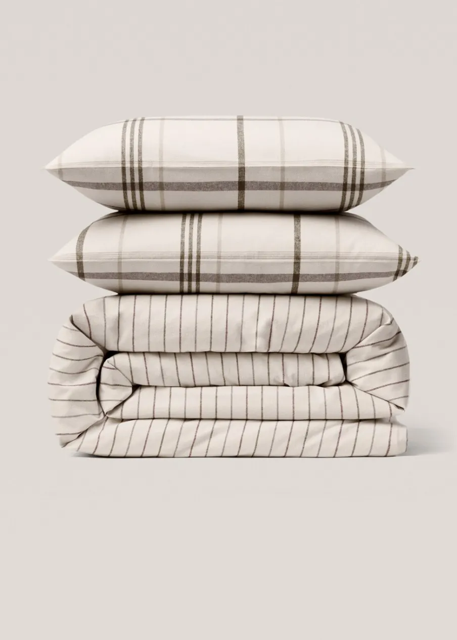 MANGO Poszwa Na Kołdrę*Poszwa na kołdrę dwustronna z flaneli w kratę na łóżko 90 cm